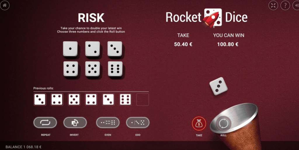 rocket dice gameplay risk