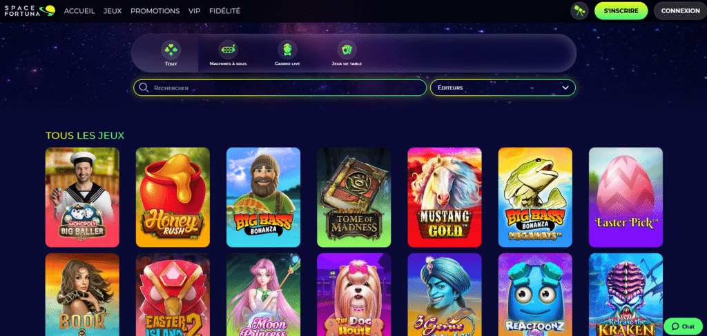 jeux casino space fortuna